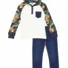 Levi's® Kids Long Sleeve Hooded Top and Denim Two-Piece Set (Little Kids/Big Kids) | Kids' Sets