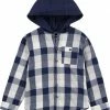 Levi's® Kids Hooded Button-Up Flannel Shirt (Big Kids) | Shirts & Tops